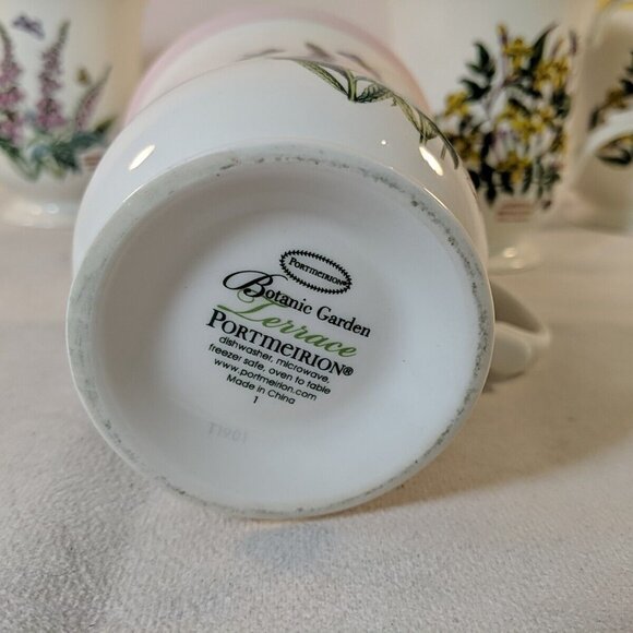 Portmeirion Botanic Garden 4 Set Mugs Floral T1901 T1801 Terrace Lot Pedestal - Picture 6 of 14